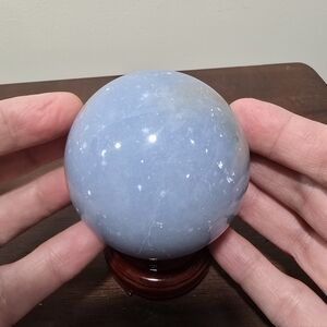 1.0 lbs Angelite Crystal Sphere 67 mm